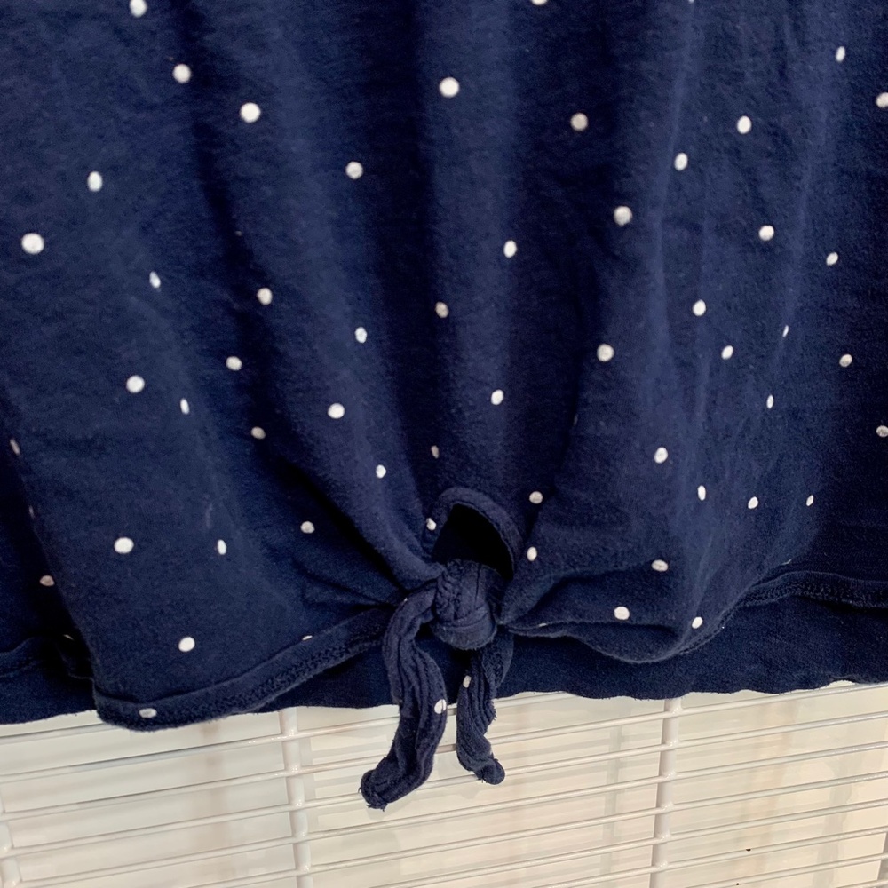 Polka Dot Tee with Tie Detail - Picture 2 of 2